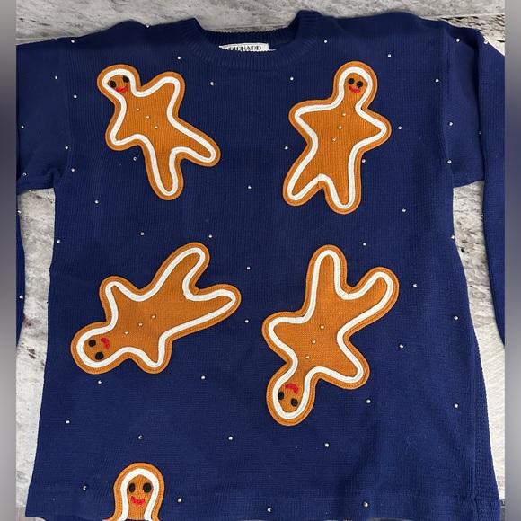 Richard Sport Vintage gingerbread man 90s Christmas sweater Sz S - Picture 2 of 8